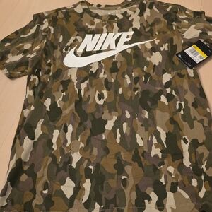 Nike Camo Logo Tee in Olive Green & Khaki